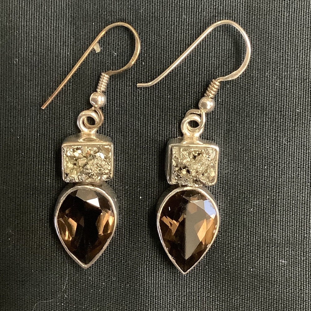 Smokey topaz earrings